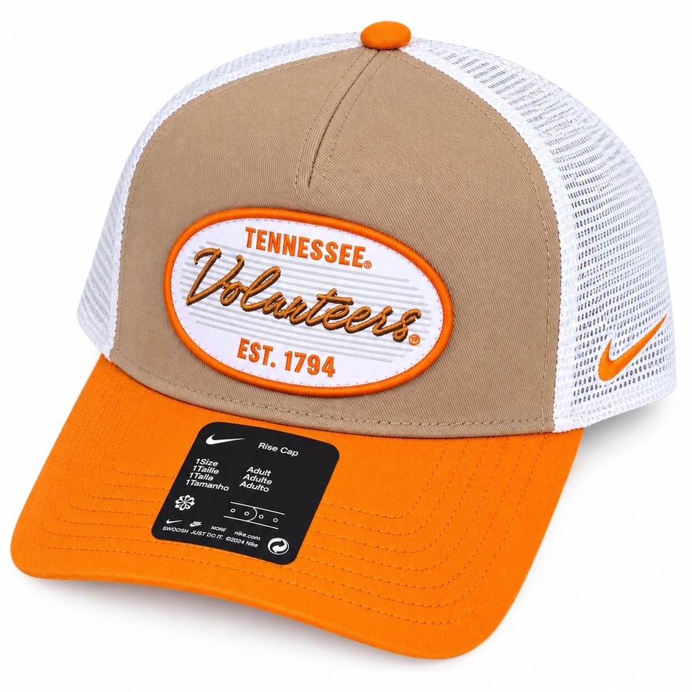 Nike Tennessee Volunteers Patch Rise Structured A-Frame Trucker Hat Snapback NWT